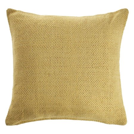 LR HOME LR Home PILLO07474CMDIIPL Cream Gold Solid Square Throw Pillow - 18 x 18 in. PILLO07474CMDIIPL